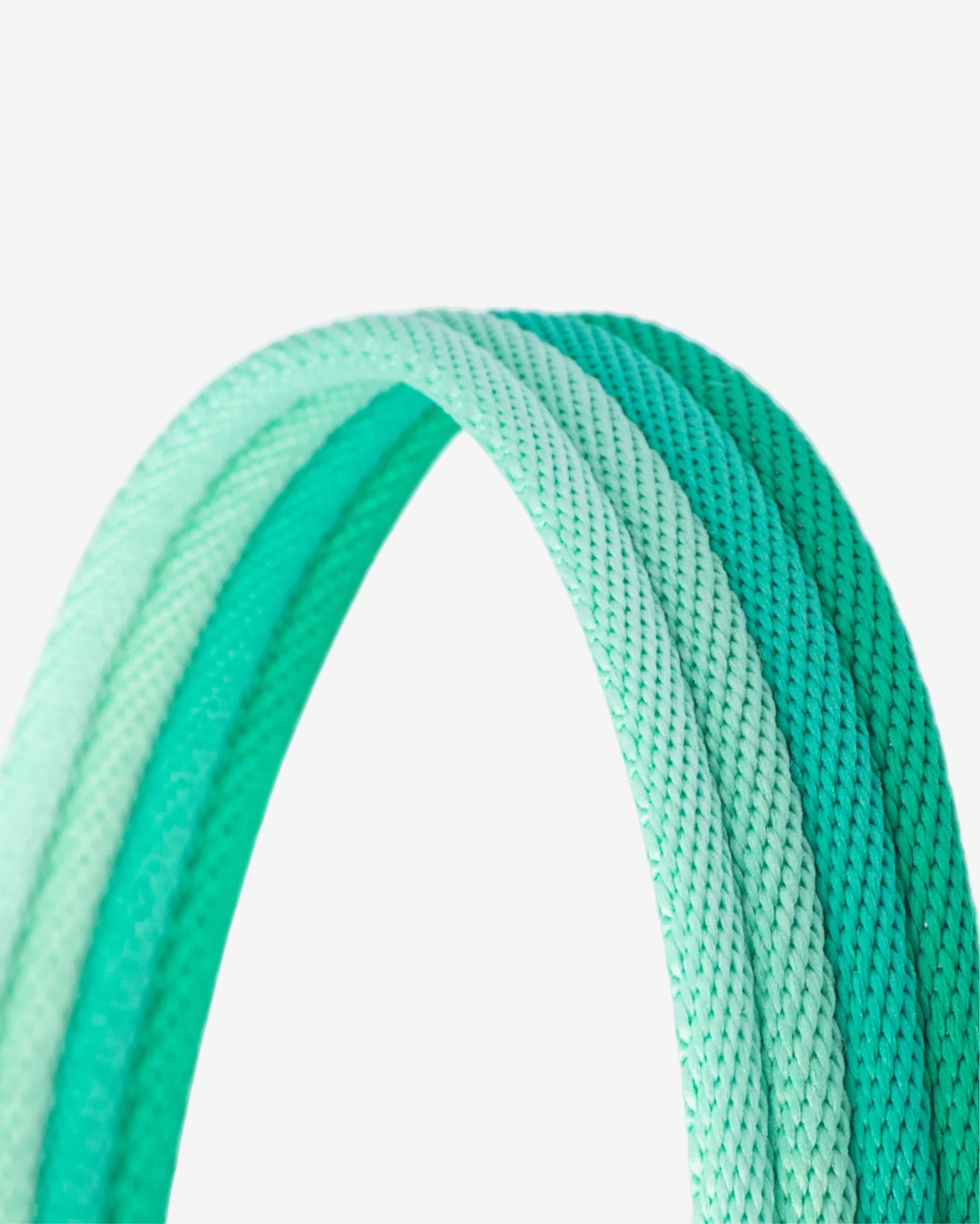 Close-up of Marshmallow Dog Collar – soft woven pearl coated cotton in mint green by MAYA