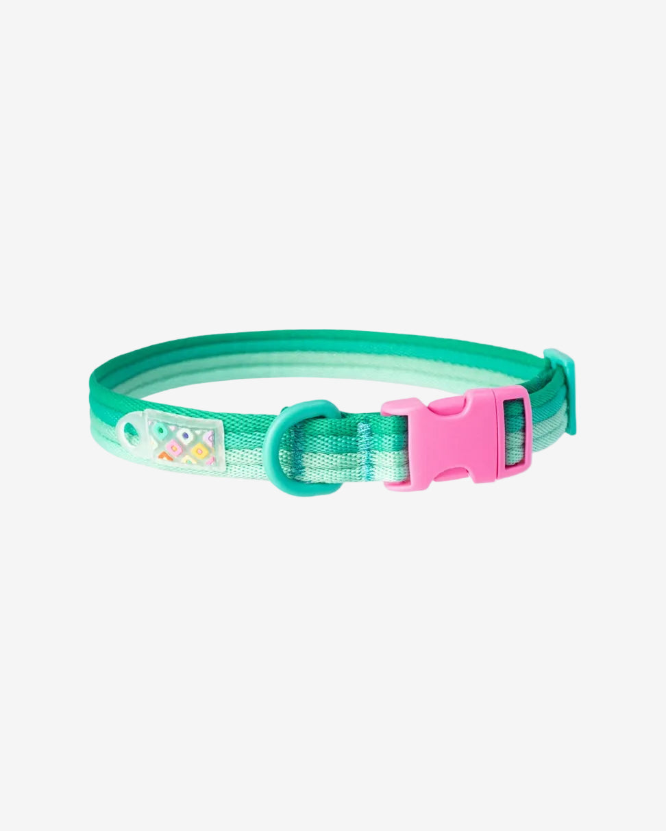 Marshmallow Dog Collar in mint green – soft woven pearl-textured pet collar by MAYA