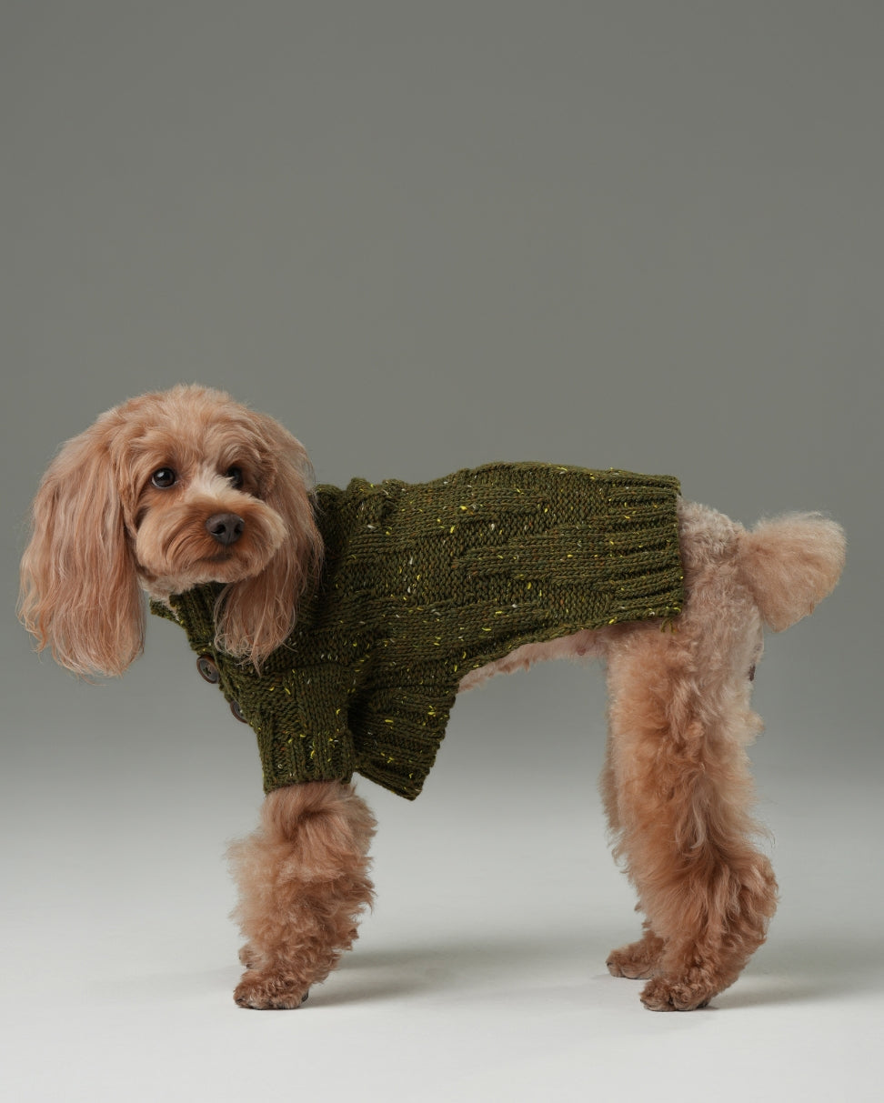 Glacier Pet Sweater - Olive Green