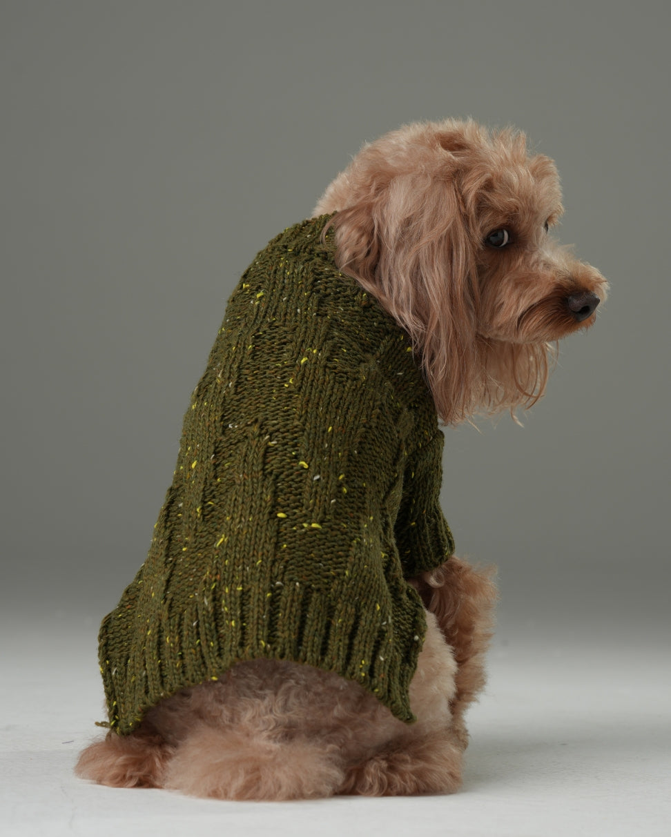 Glacier Pet Sweater - Olive Green