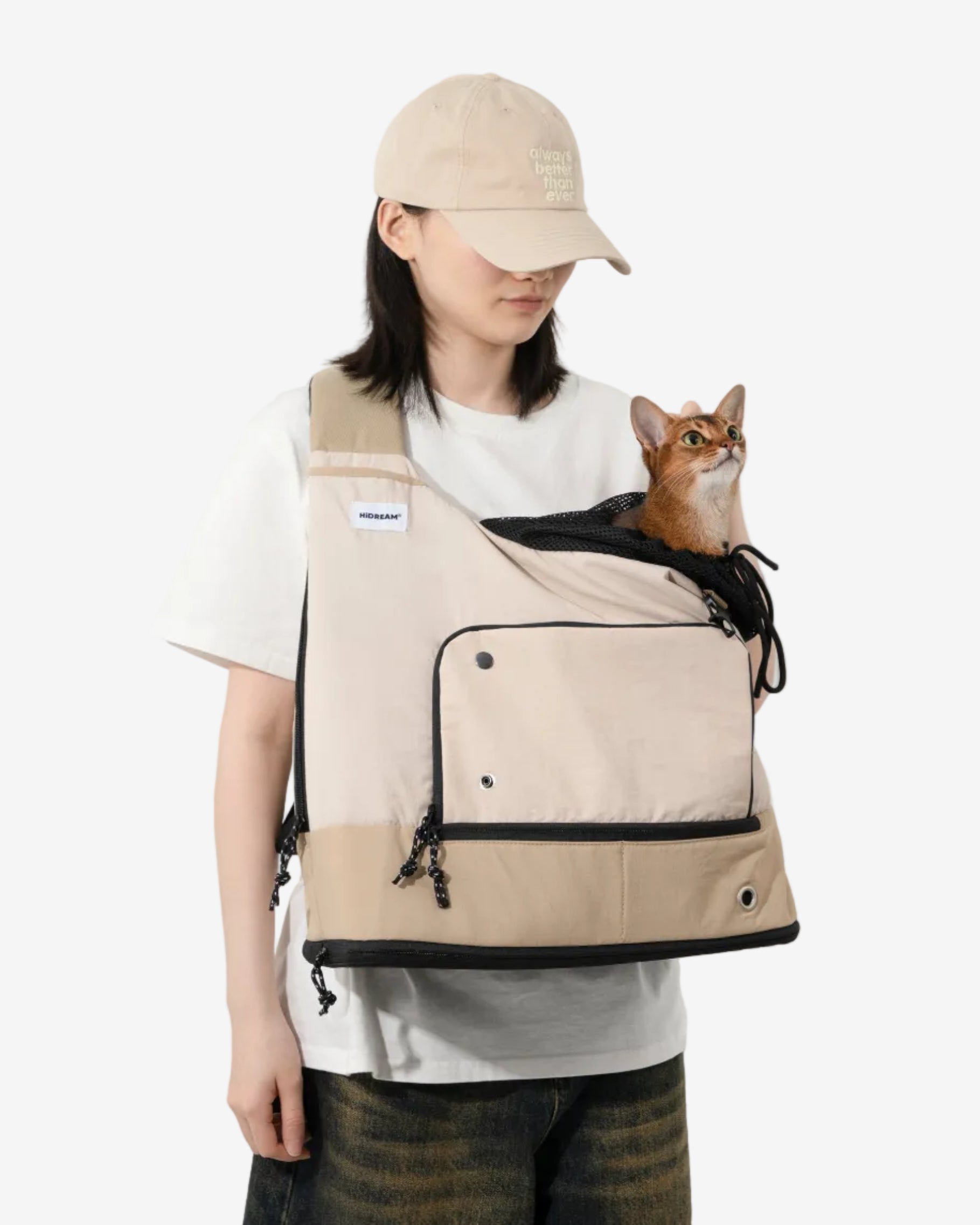 Shoulder Front Pack Pet Carrier Backpack - Oak Milk