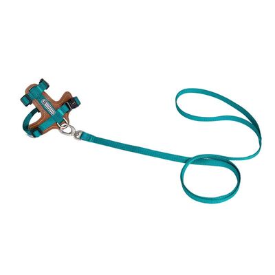 Premium Leather Cat Harness and Leash Set