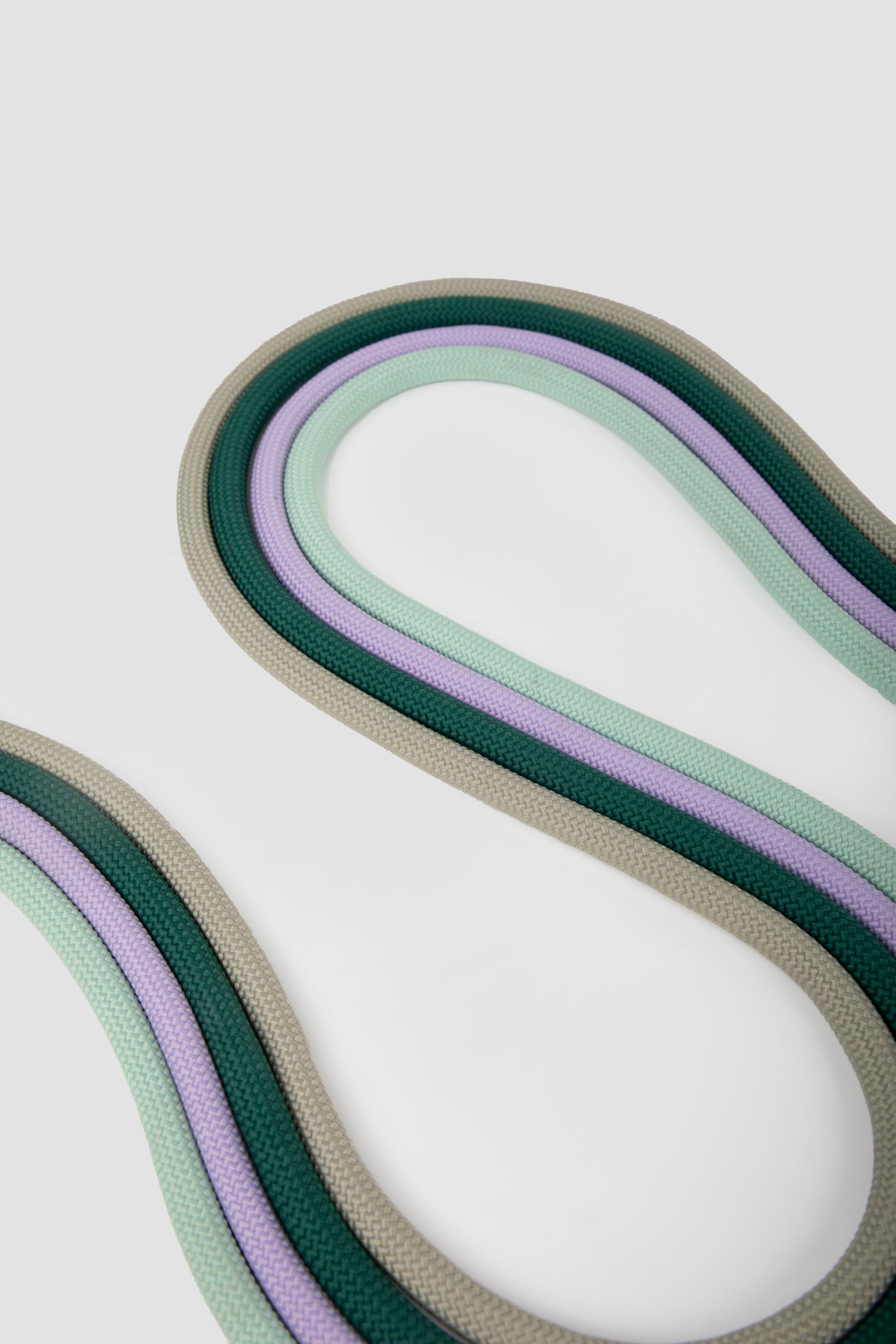 Leather Handle Training Dog Leash - Seagull Grey