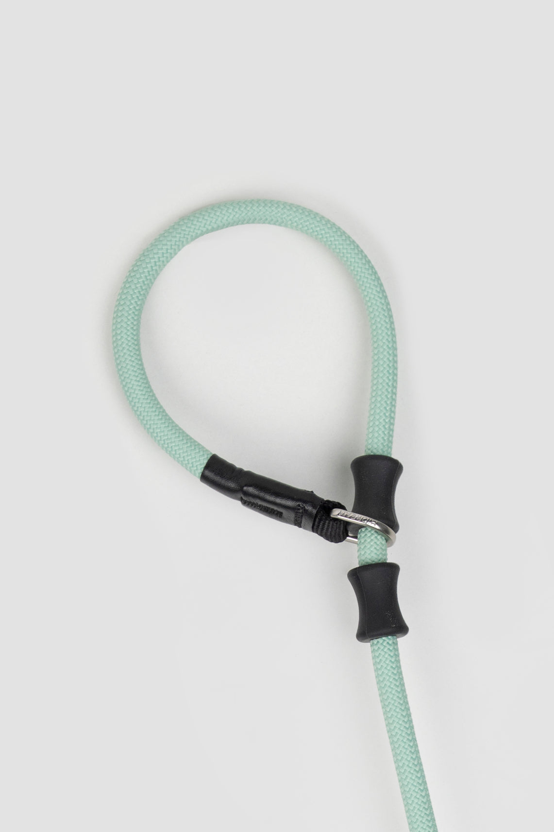 Leather Handle Training Dog Leash - Seagull Grey