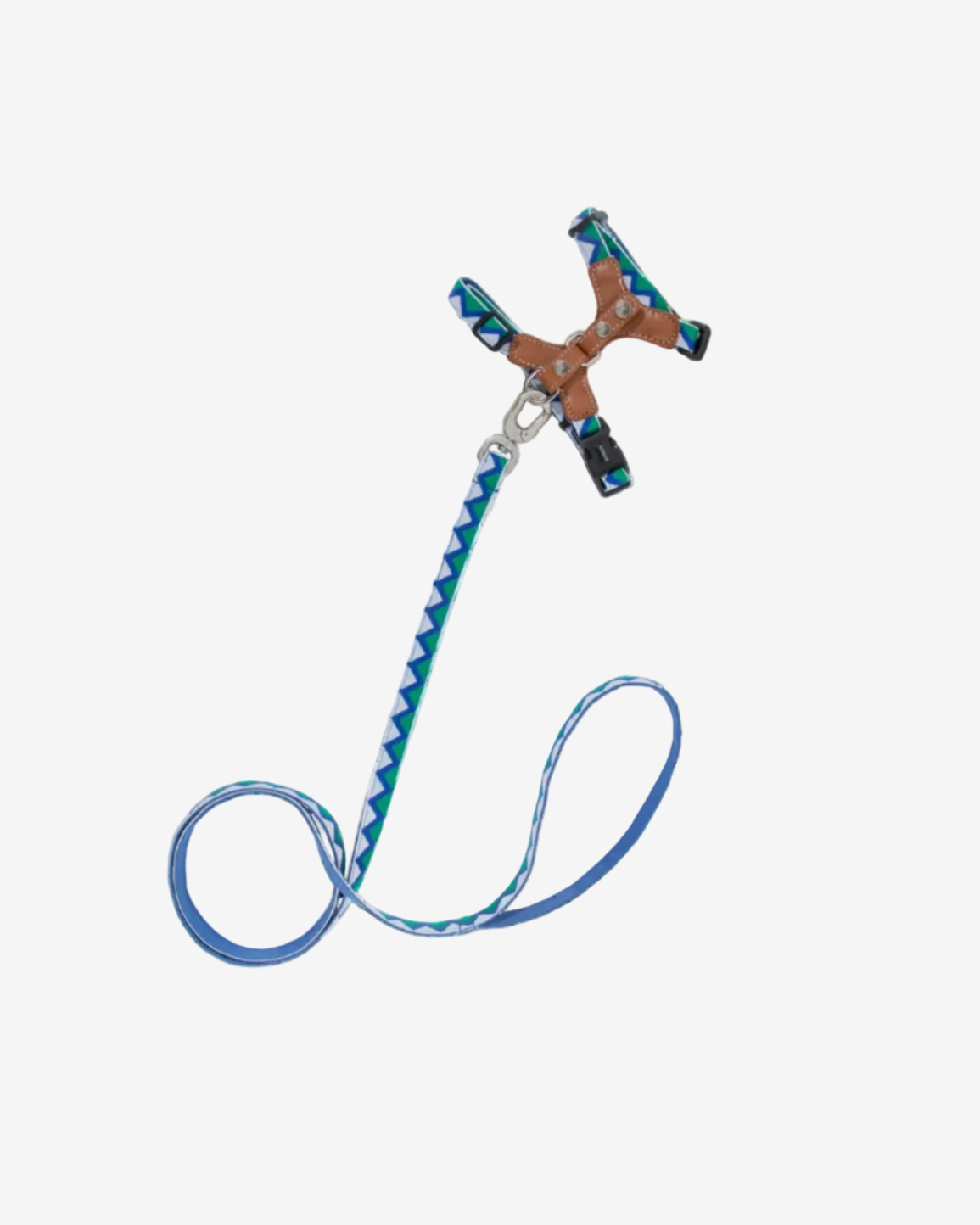 Back Adjustable Leather Cat Harness and Leash Set - Purple & Black