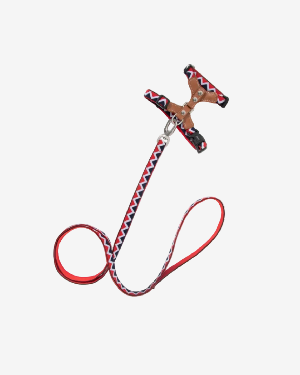 Back Adjustable Leather Cat Harness and Leash Set - Purple & Black