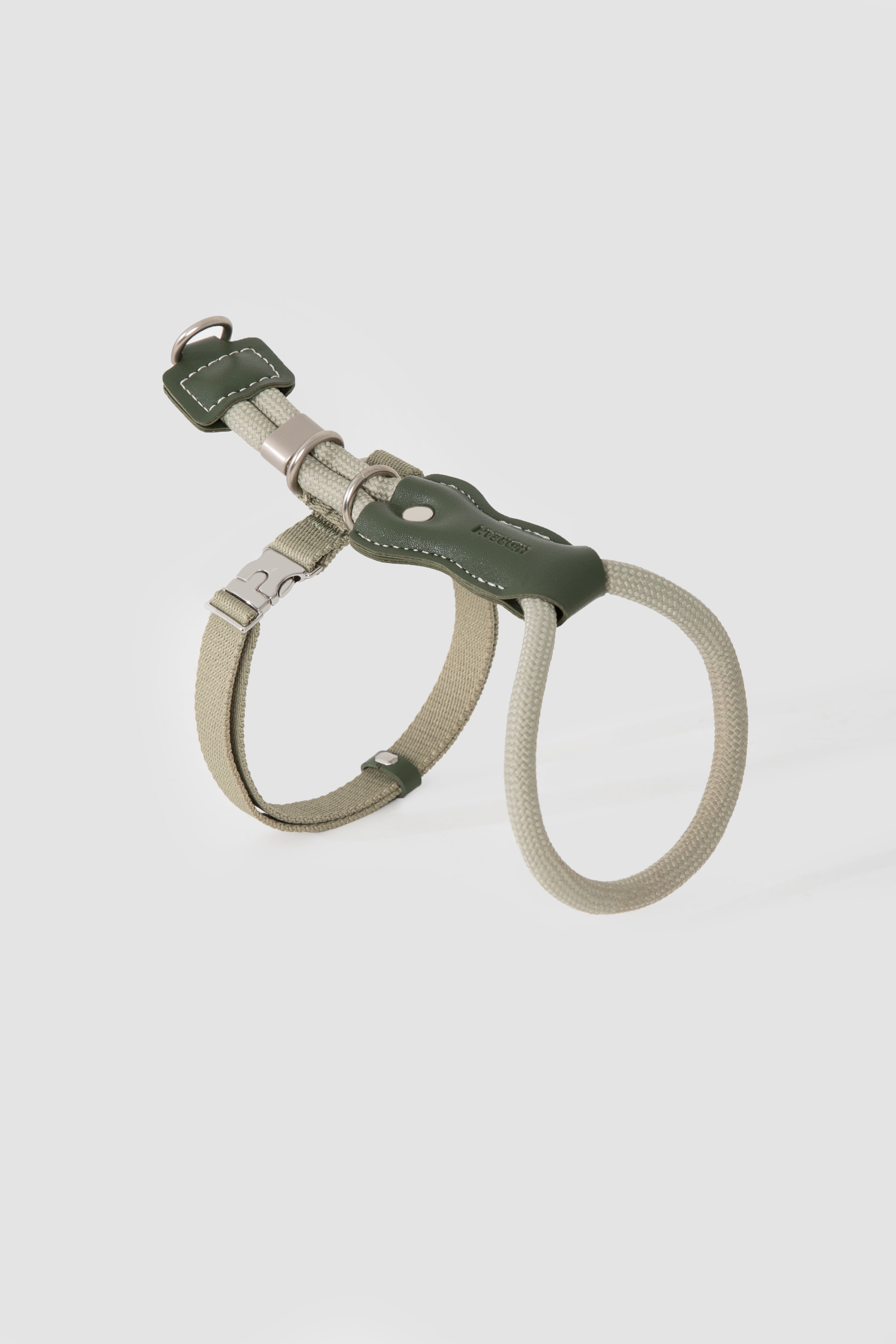 Leather Round Rope Cat Harness Set