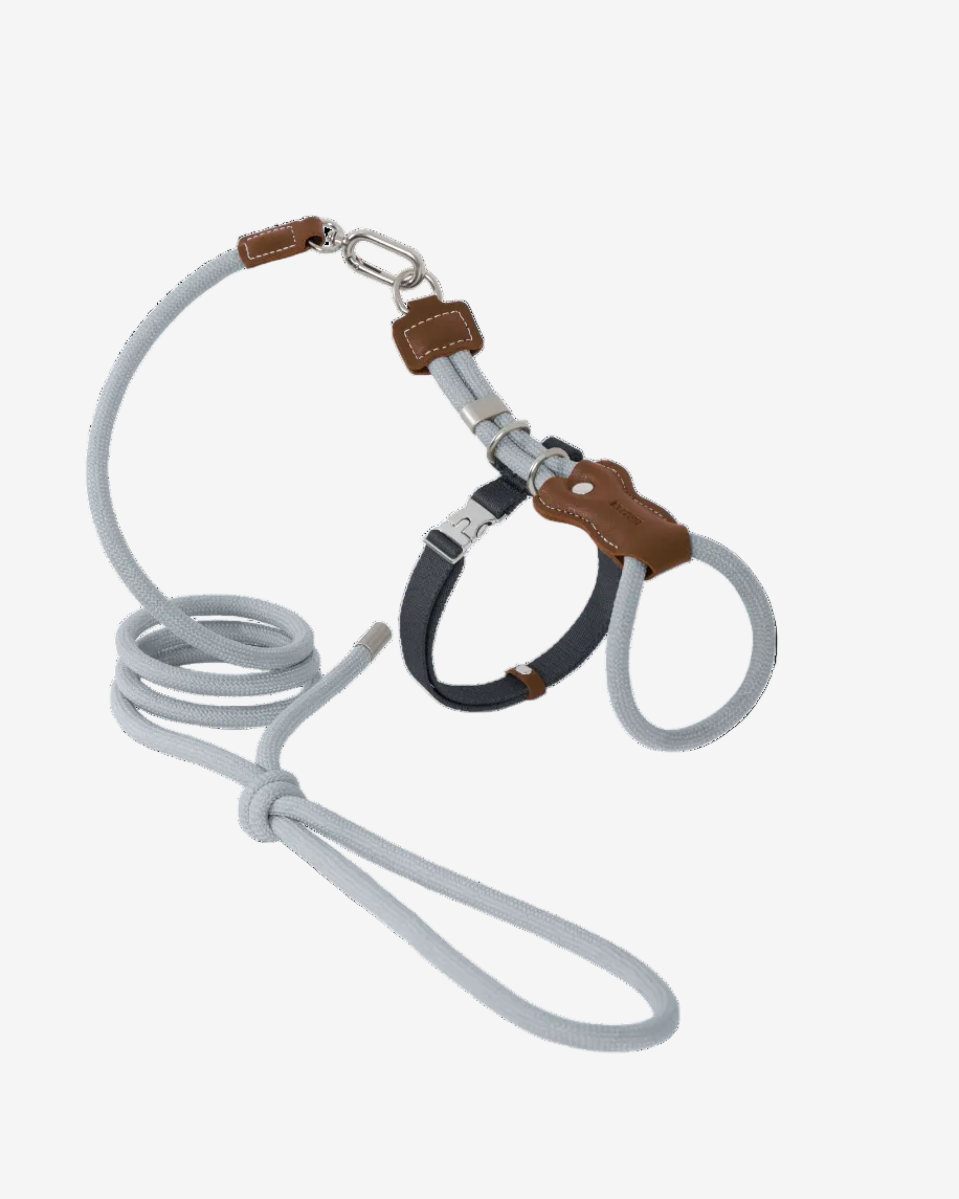 Leather Round Rope Cat Harness Set