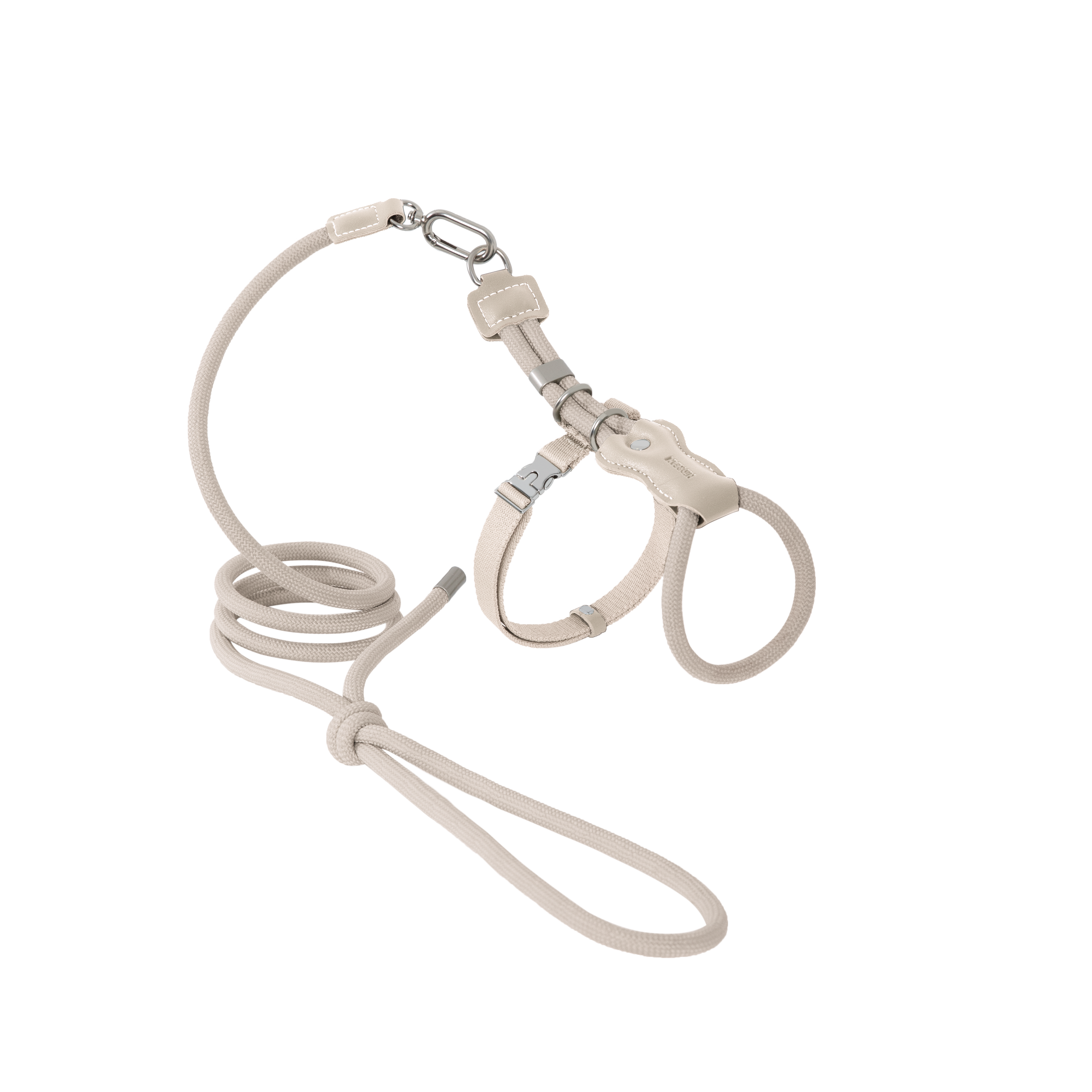 Leather Round Rope Cat Harness Set