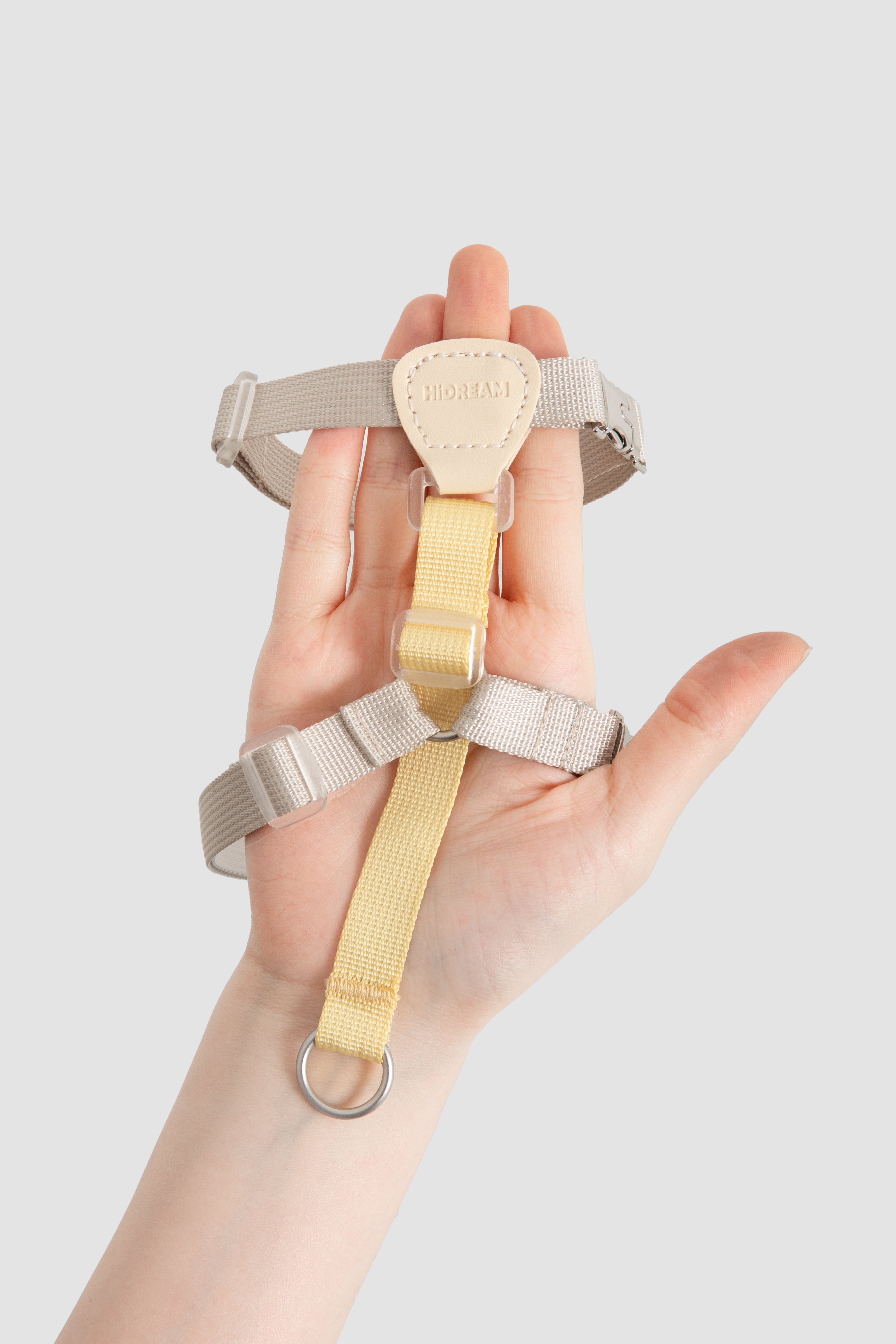 Two-Tone Leather Cat Harness & Leash Set