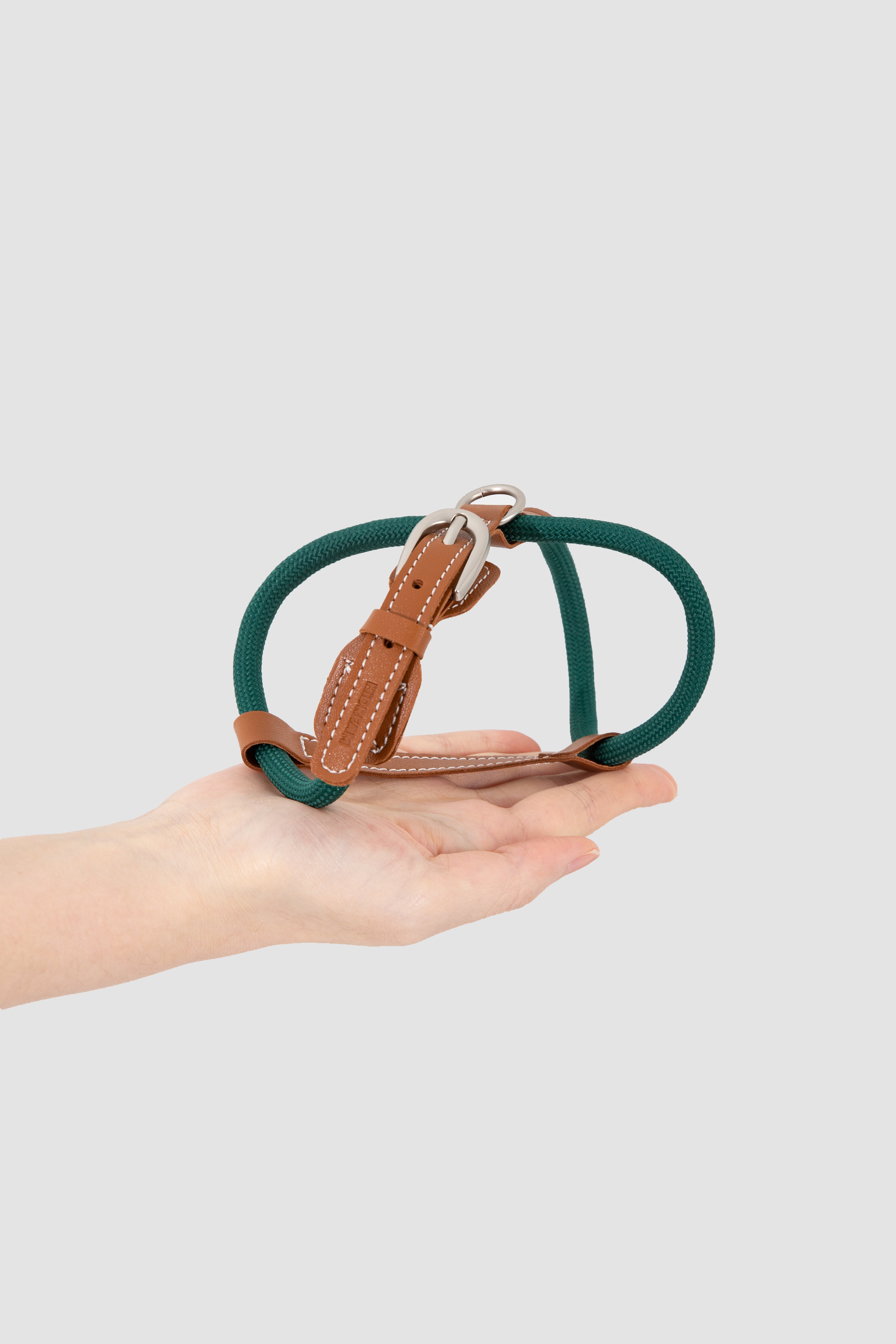Freedom Leather Rope Cat Harness and Leash Set - Oat Milk