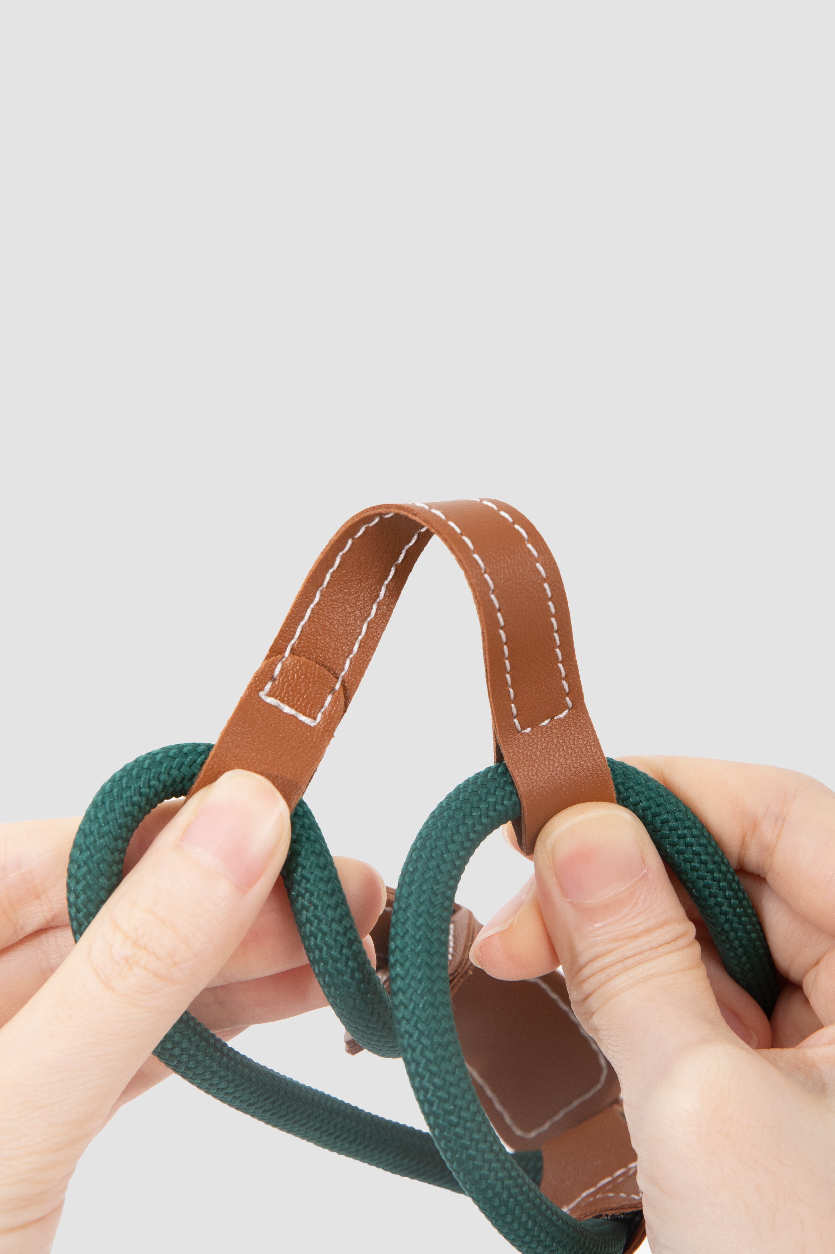 Freedom Leather Rope Cat Harness and Leash Set - Oat Milk