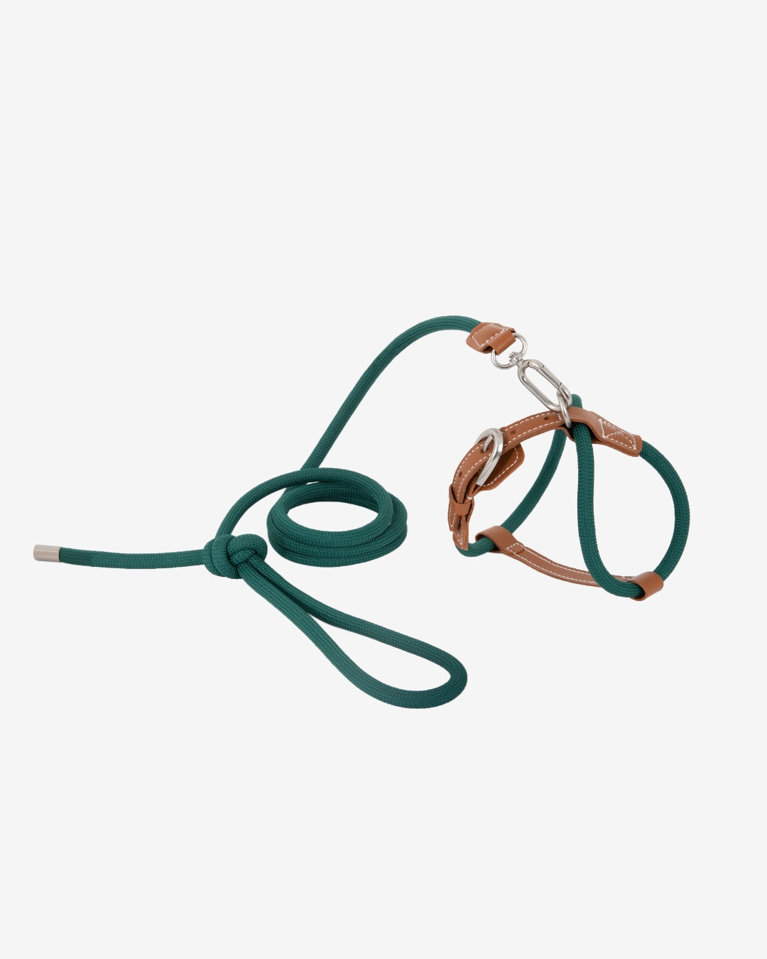 Freedom Leather Rope Cat Harness and Leash Set - Turquoise