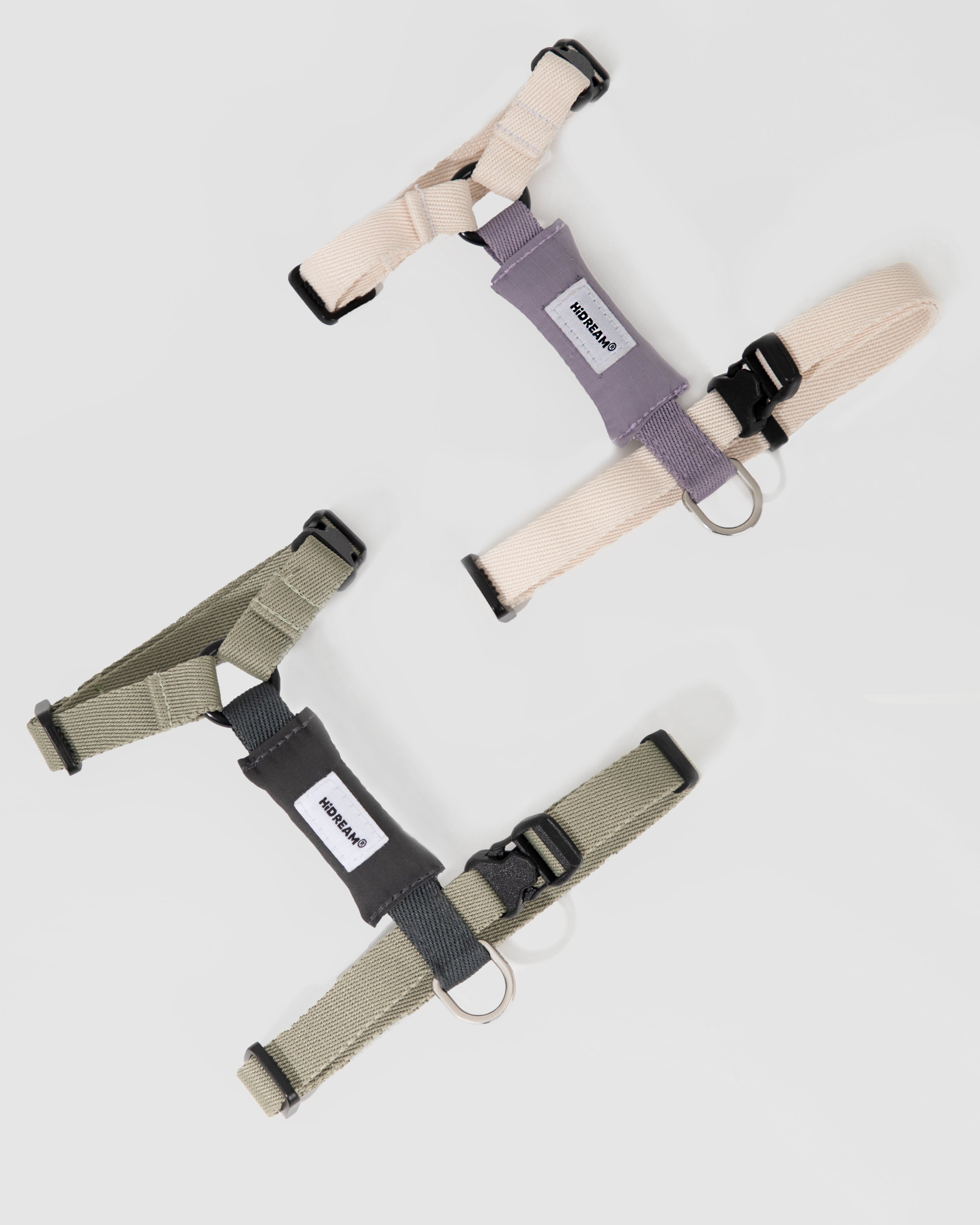 H-Style Adjustable Cat Harness and Leash Set - Green & Grey