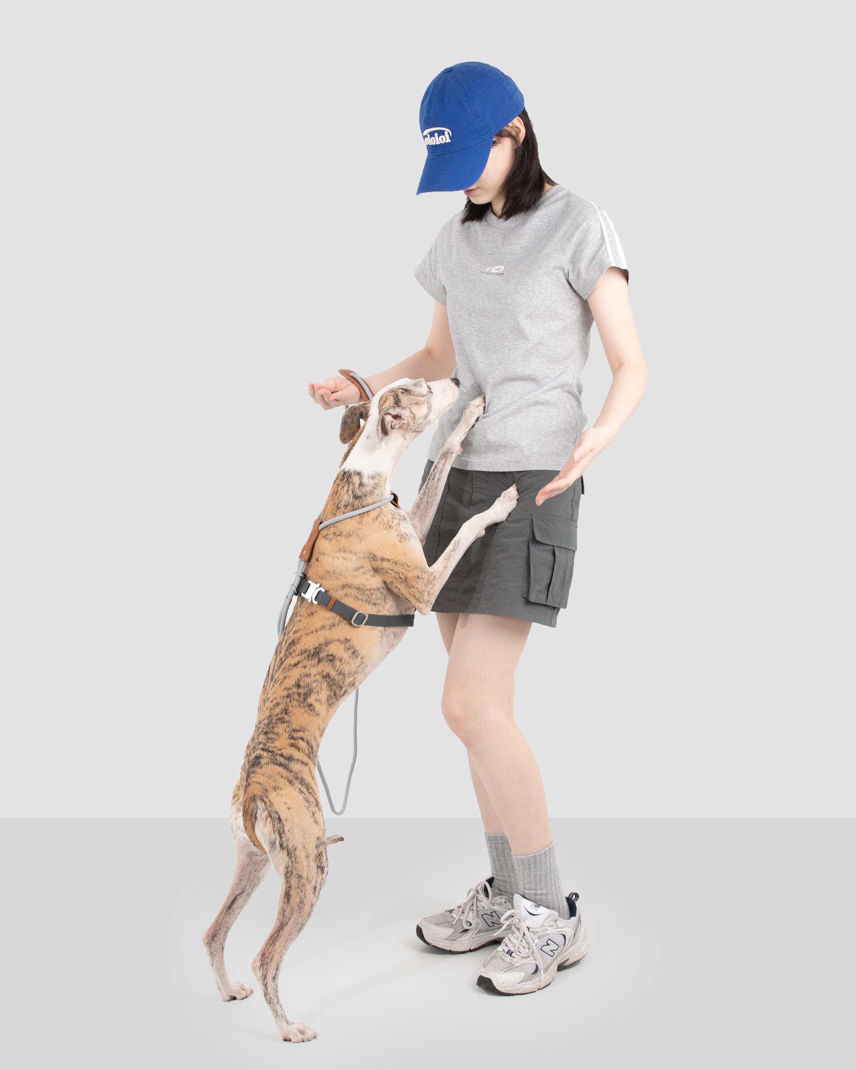 Leather Round Rope Dog Harness - Silver Grey