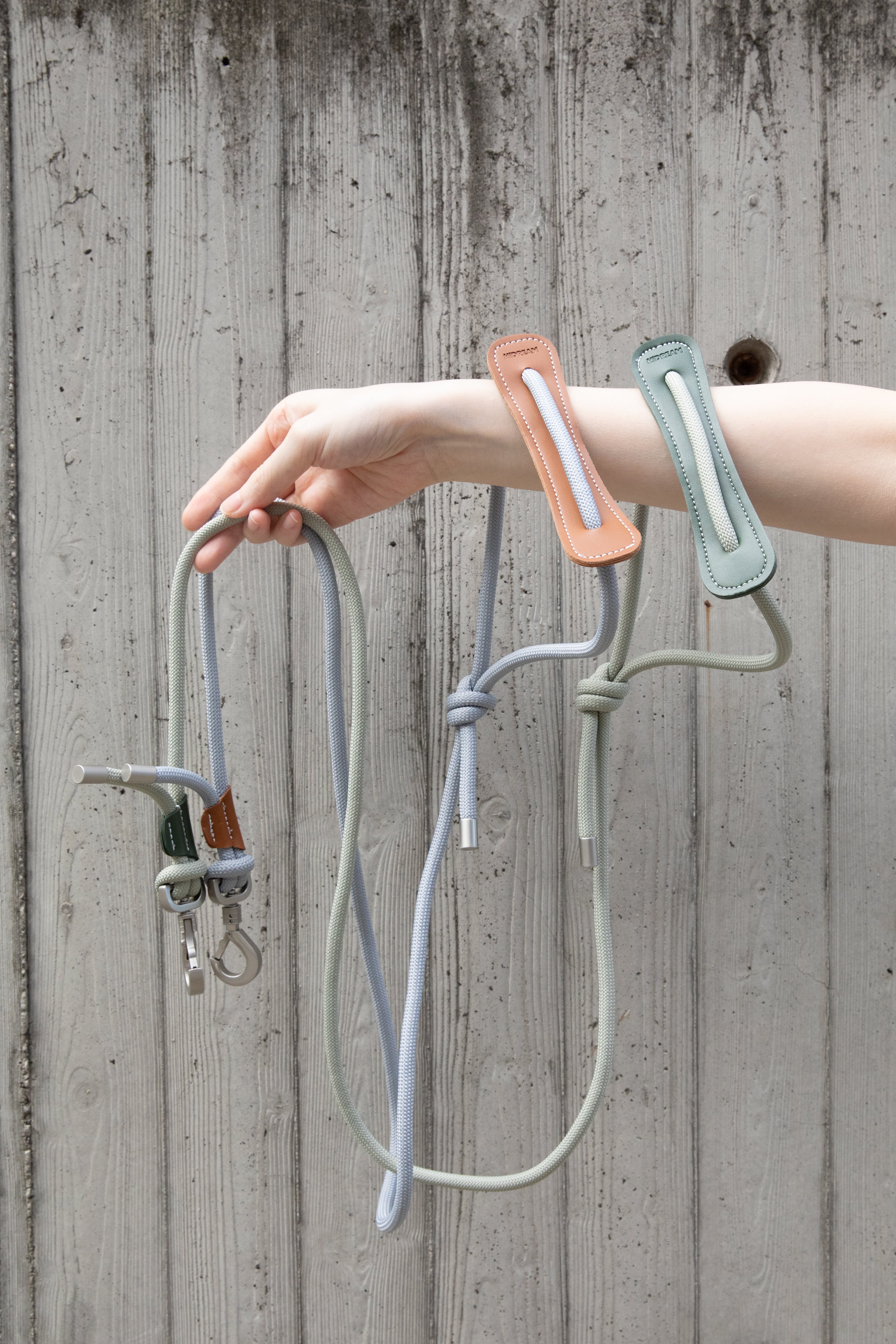 Leather Round Rope Dog Leash