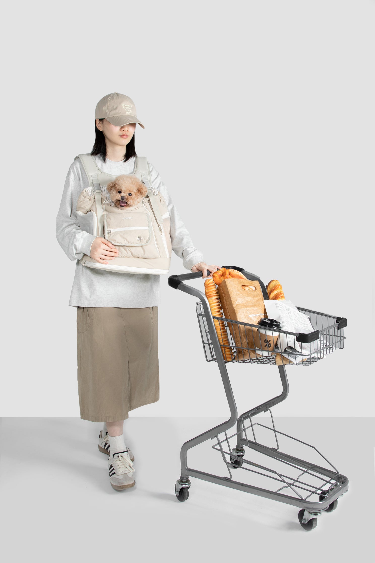 Soft Toast Front-Chest Pet Carrier Bag - Butter Pudding
