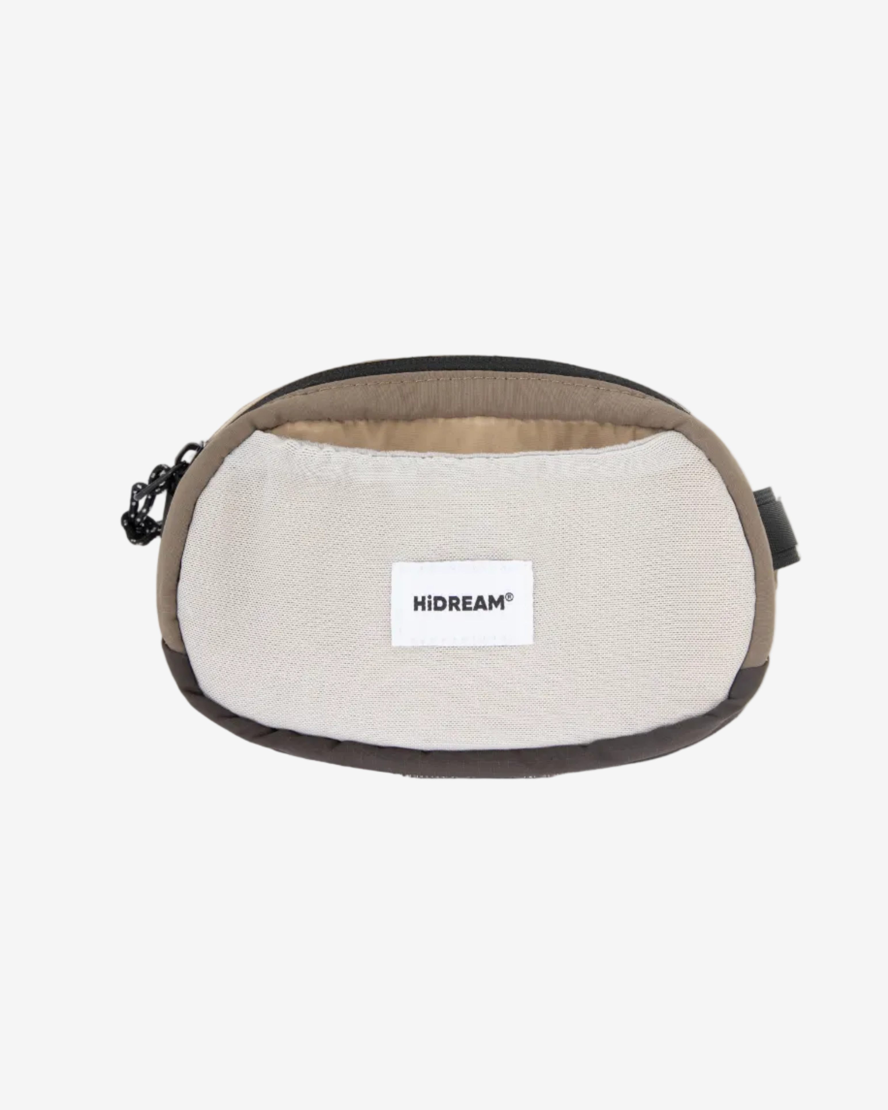 Small pouch with a visible brand label on a white background