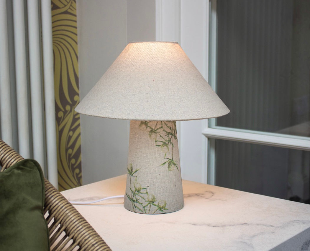 Thistles Green Fabric Lamps