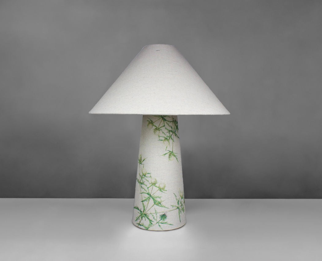 Thistles Green Fabric Lamps