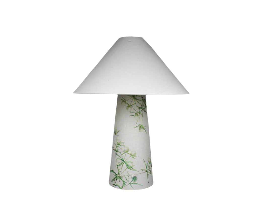 Thistles Green Fabric Lamps