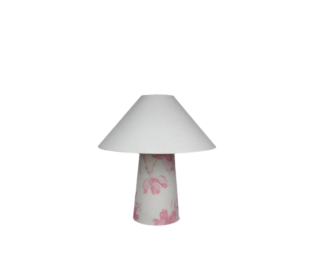 Pink Flora Fabric Lamps
