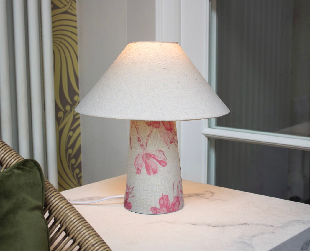 Pink Flora Fabric Lamps
