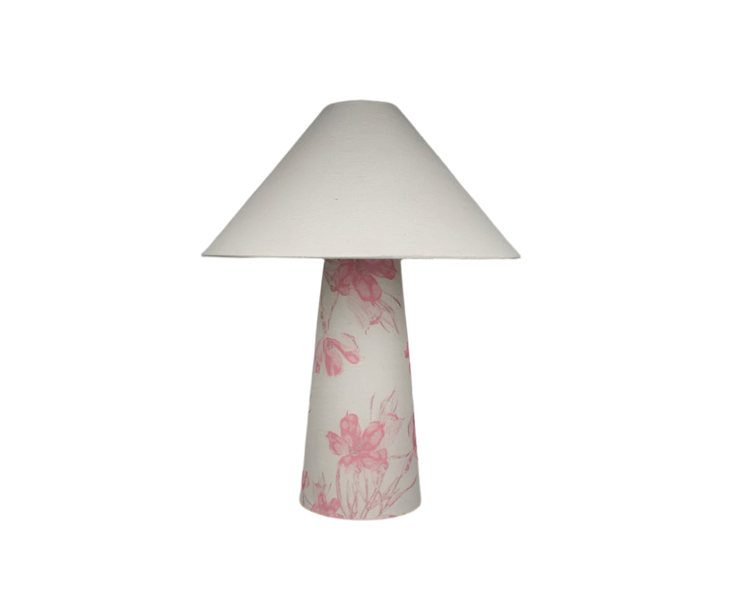 Pink Flora Fabric Lamps