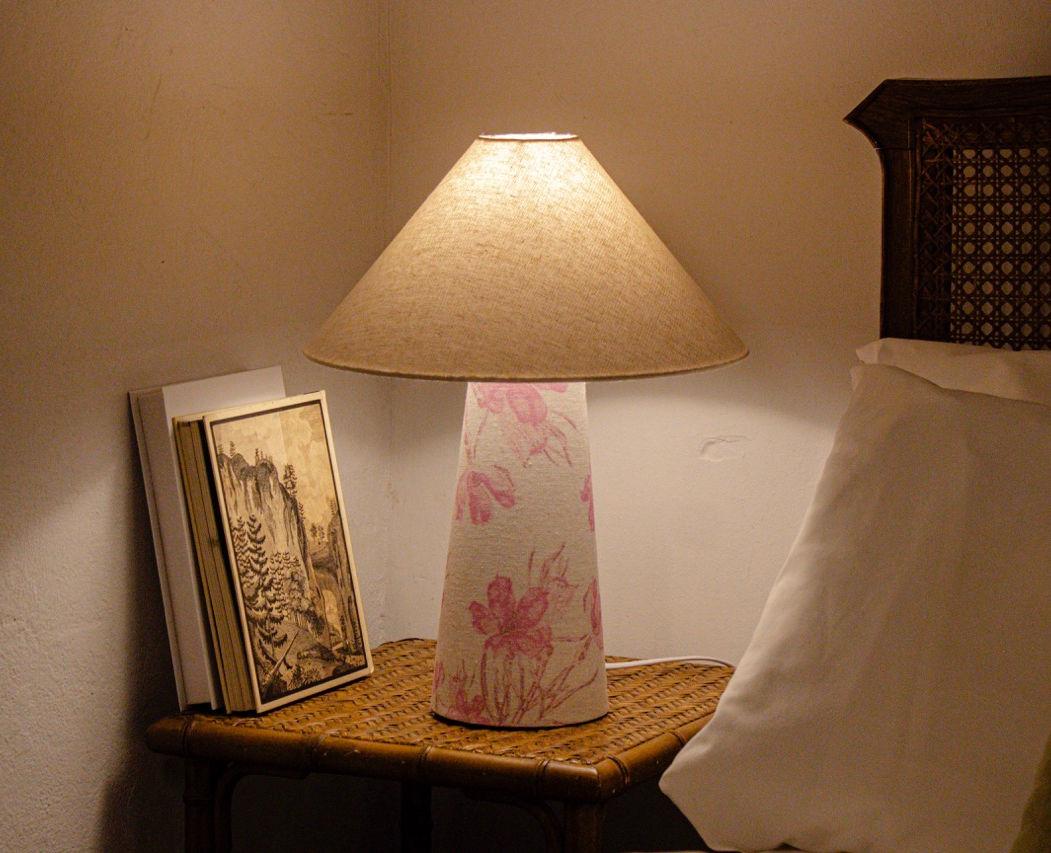 Pink Flora Fabric Lamps