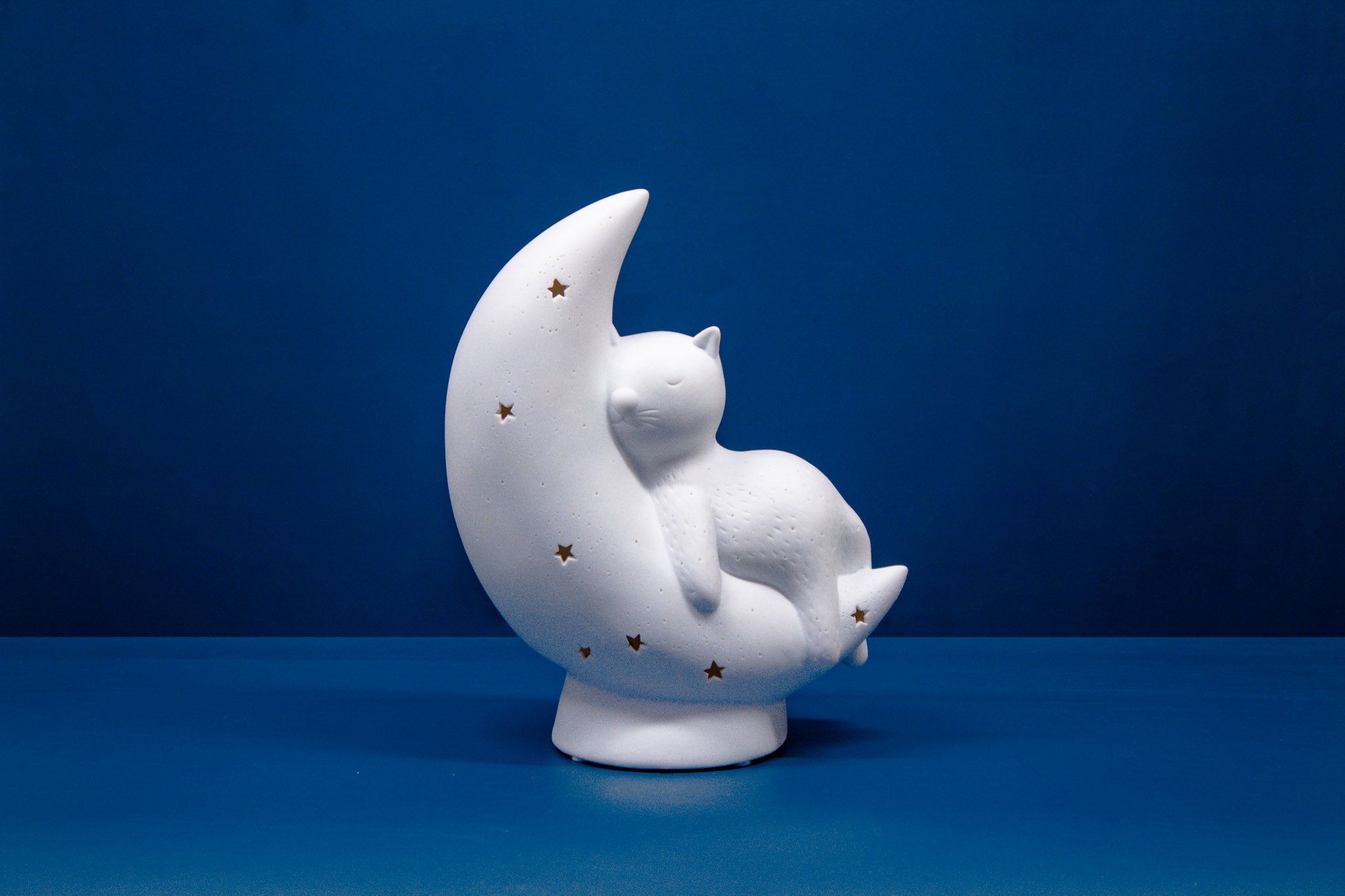 Cat on the Moon Table Ceramic Lamp