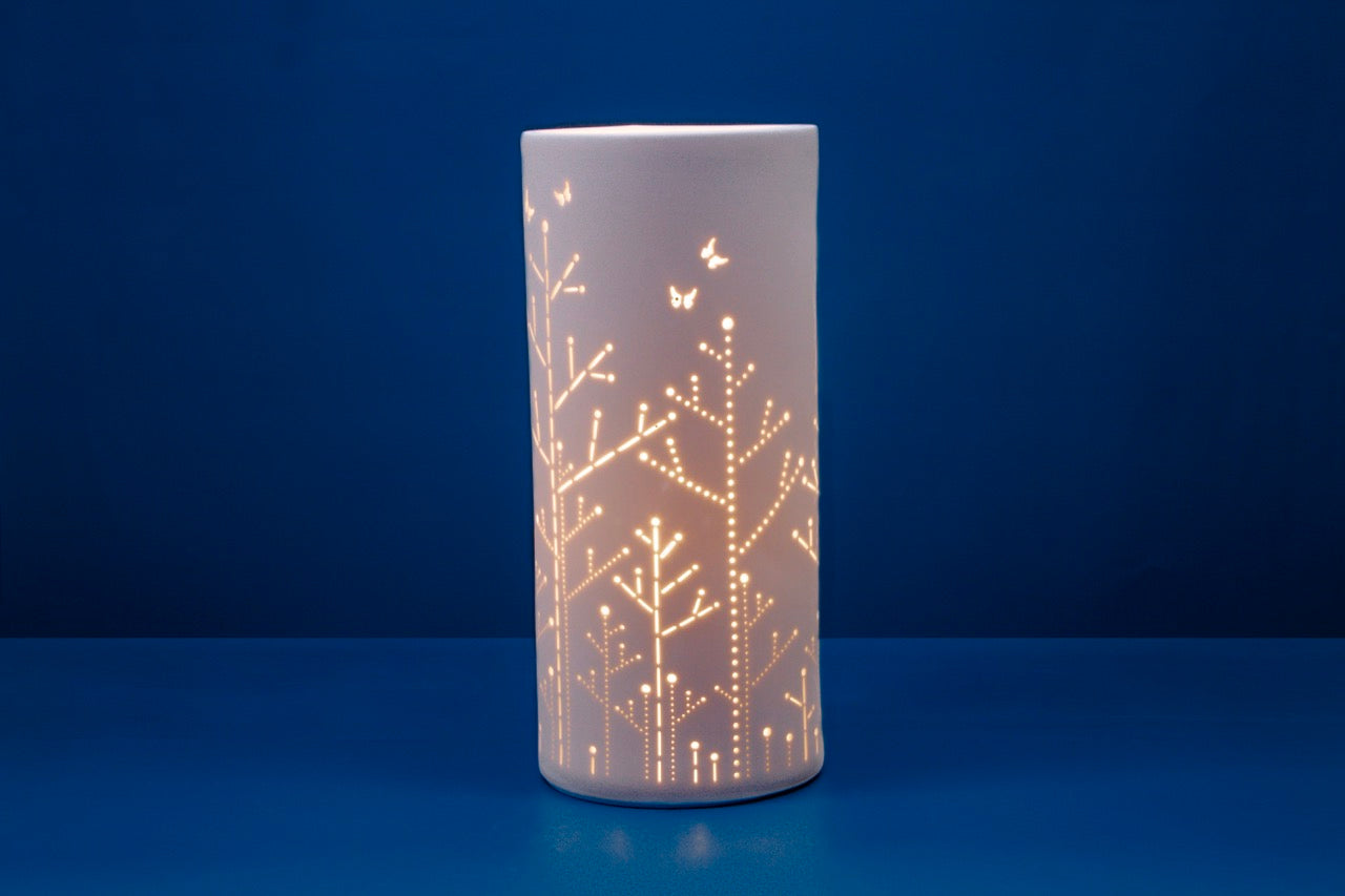 Butterflies on Stems Porcelain Columna Lamp