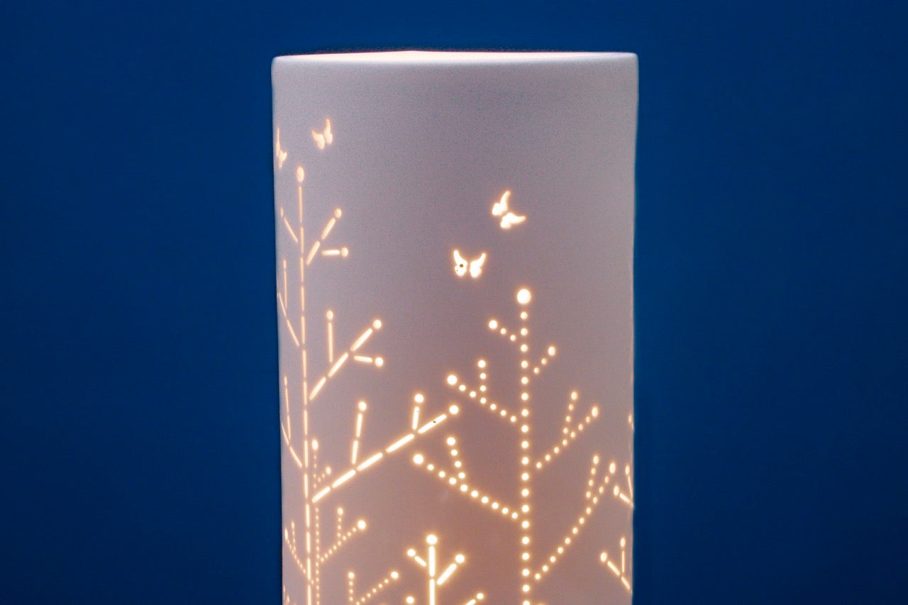 Butterflies on Stems Porcelain Columna Lamp