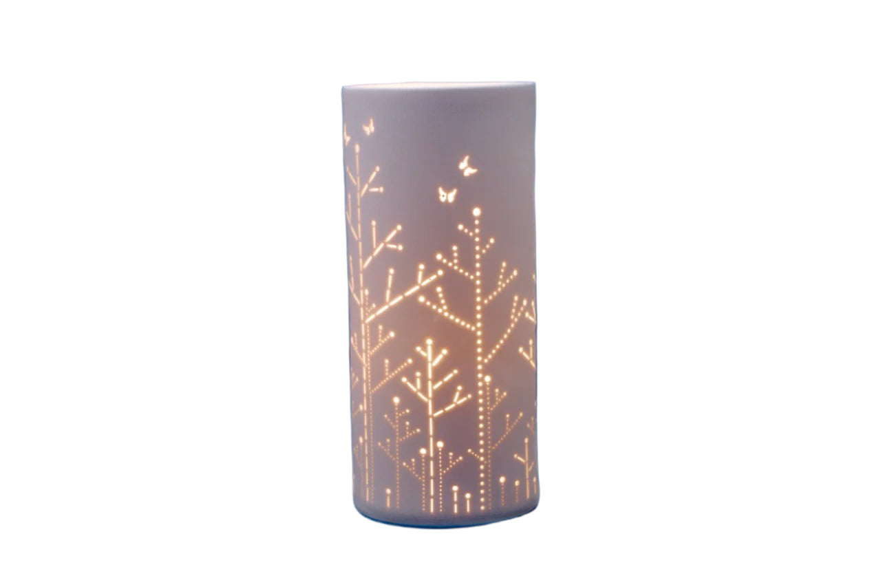 Butterflies on Stems Porcelain Columna Lamp