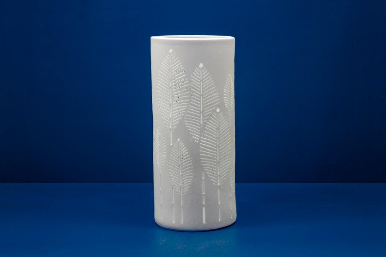 Botanical Leaf Porcelain Columna Table Lamp