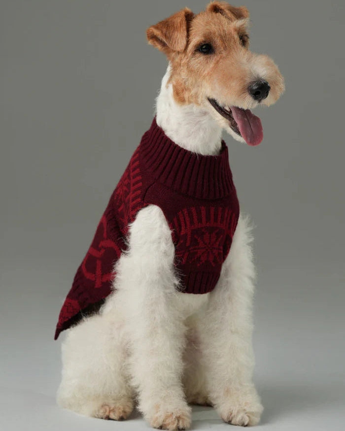 Pretzel Pet Sweater - Burgundy