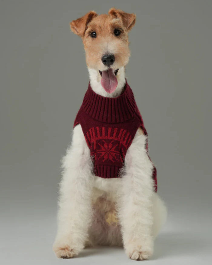 Pretzel Pet Sweater - Burgundy
