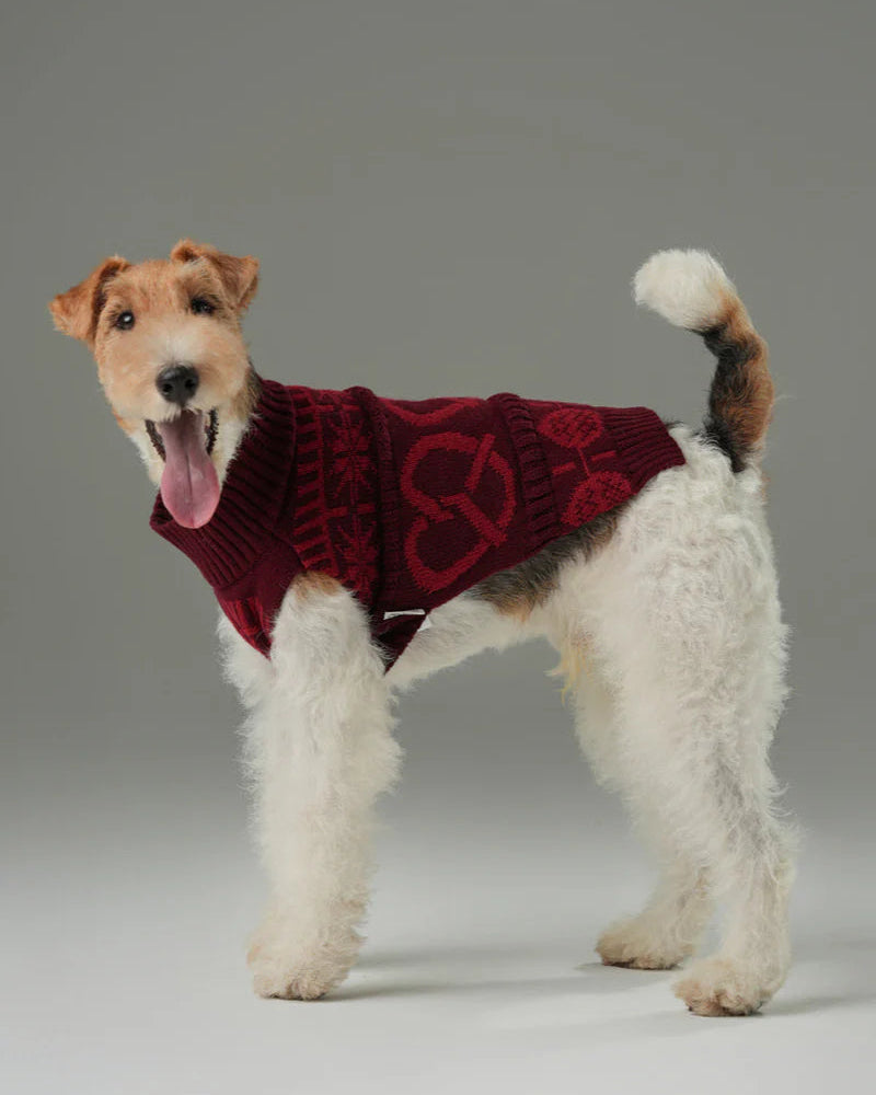Pretzel Pet Sweater - Burgundy