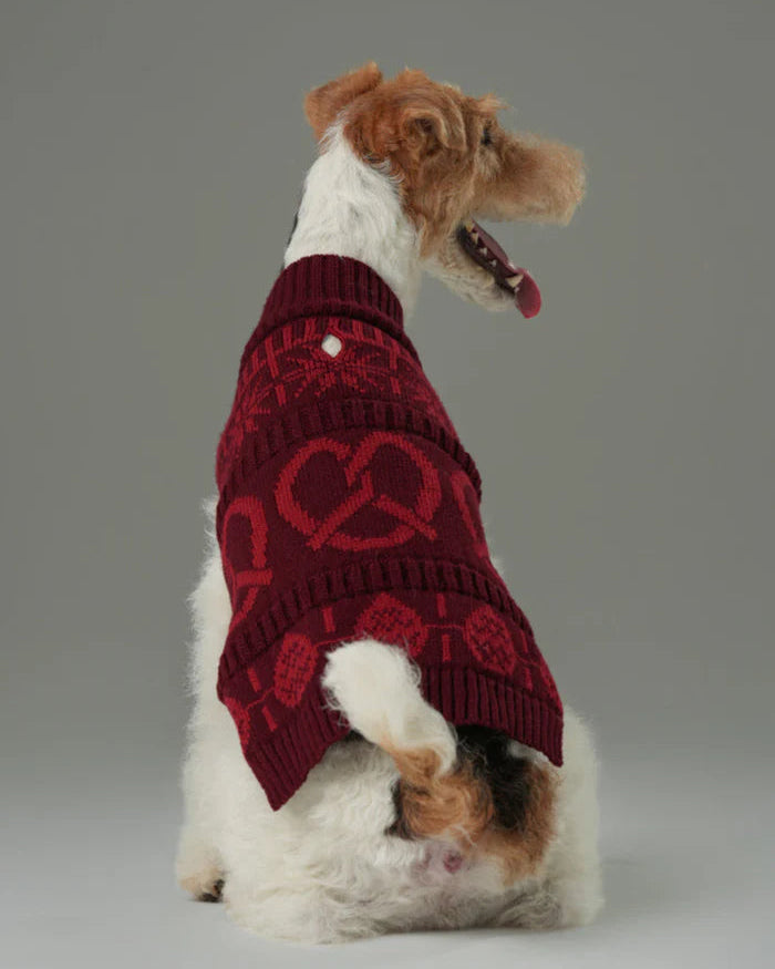 Pretzel Pet Sweater - Burgundy