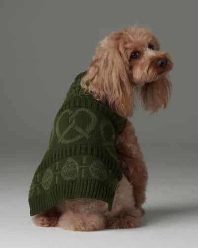 Pretzel Pet Sweater - Olive Green