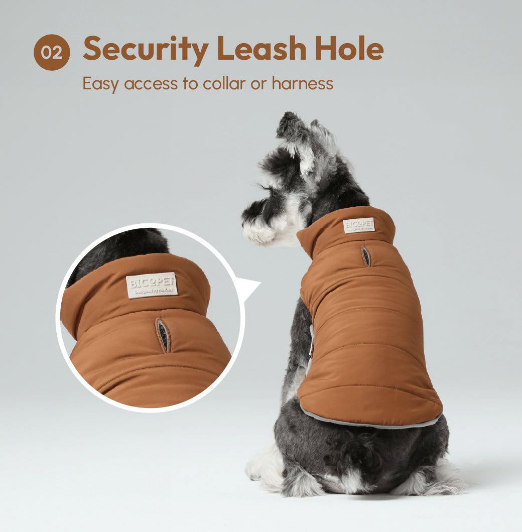 Reversible Dog Vest Jacket - Brown/Grey