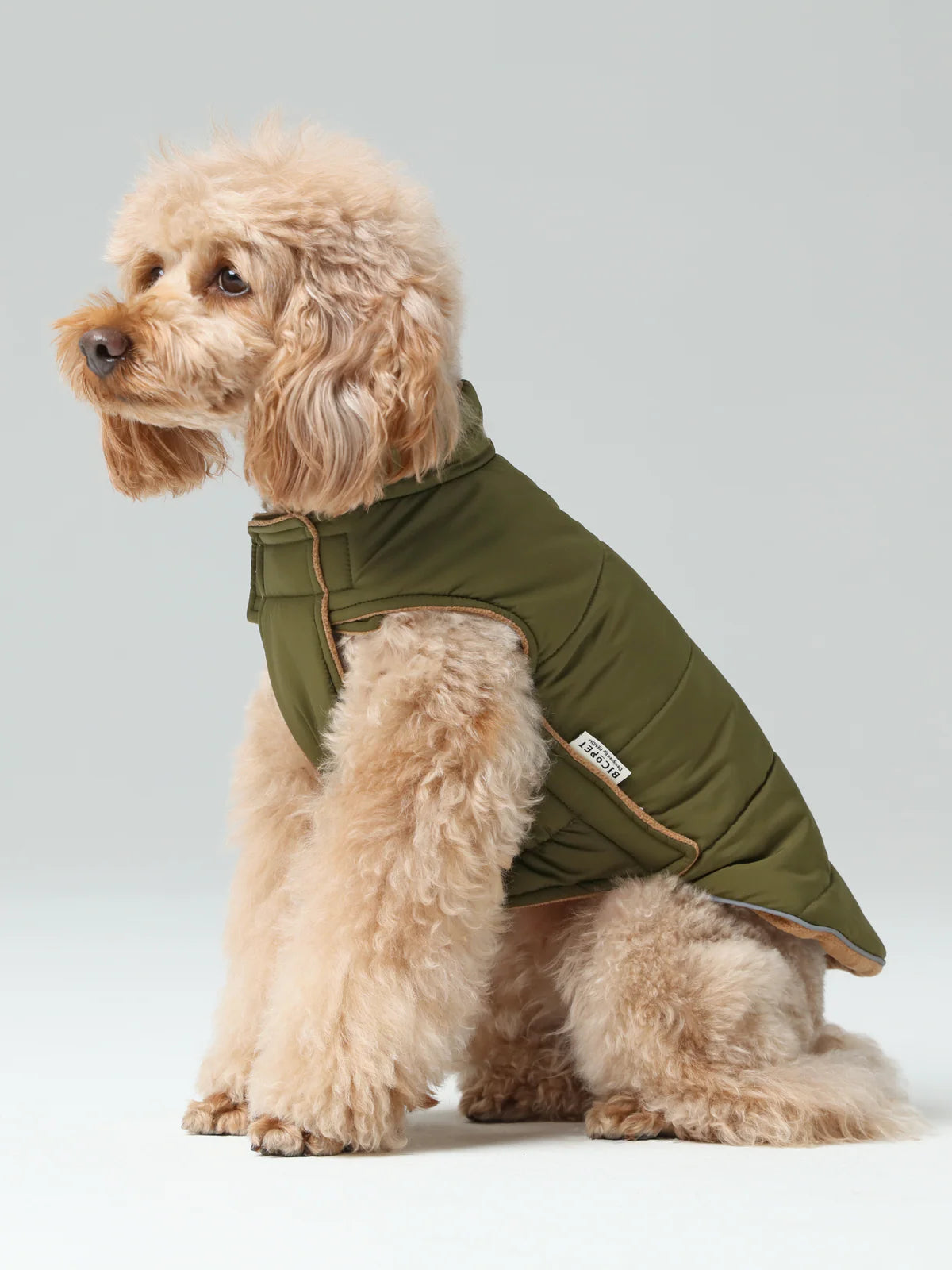 Reversible Dog Vest Jacket - Green/Brown