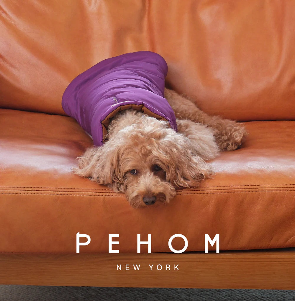 Reversible Dog Vest Jacket - Purple/Caramel