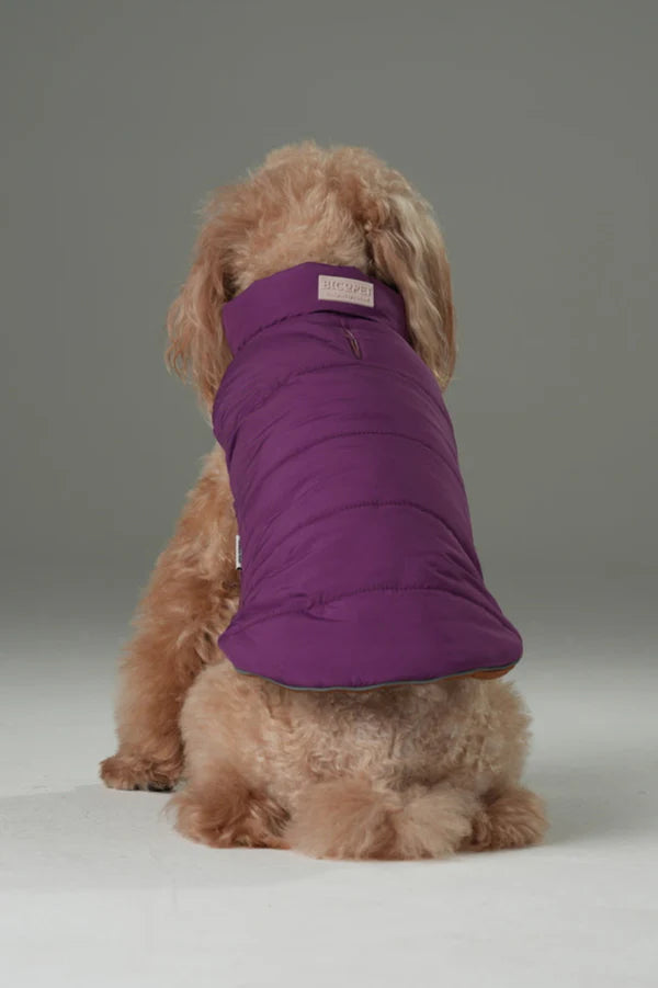Reversible Dog Vest Jacket - Purple/Caramel