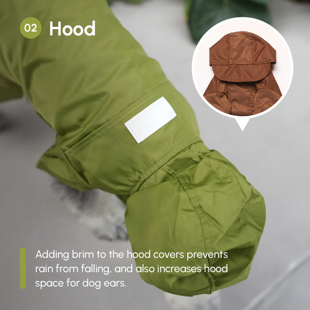 Tribeca Adjustable Velcro Raincoat - Olive