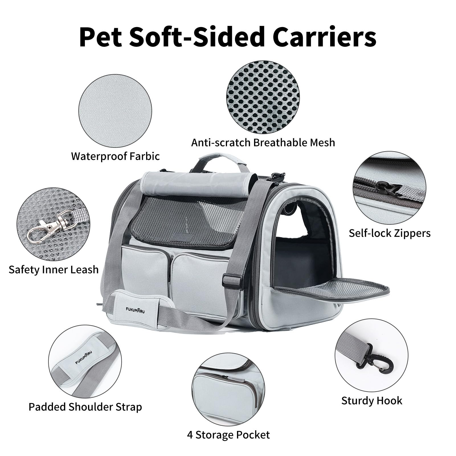 FUKUMARU Pet Carrier - Grey
