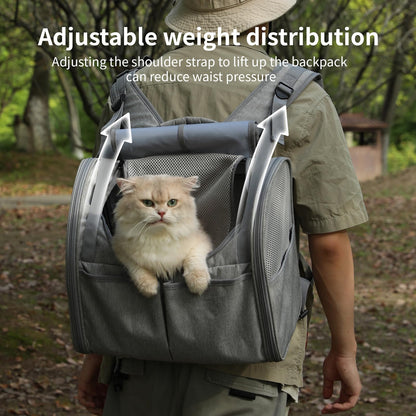 FUKUMARU Expandable Pet Backpack - Grey