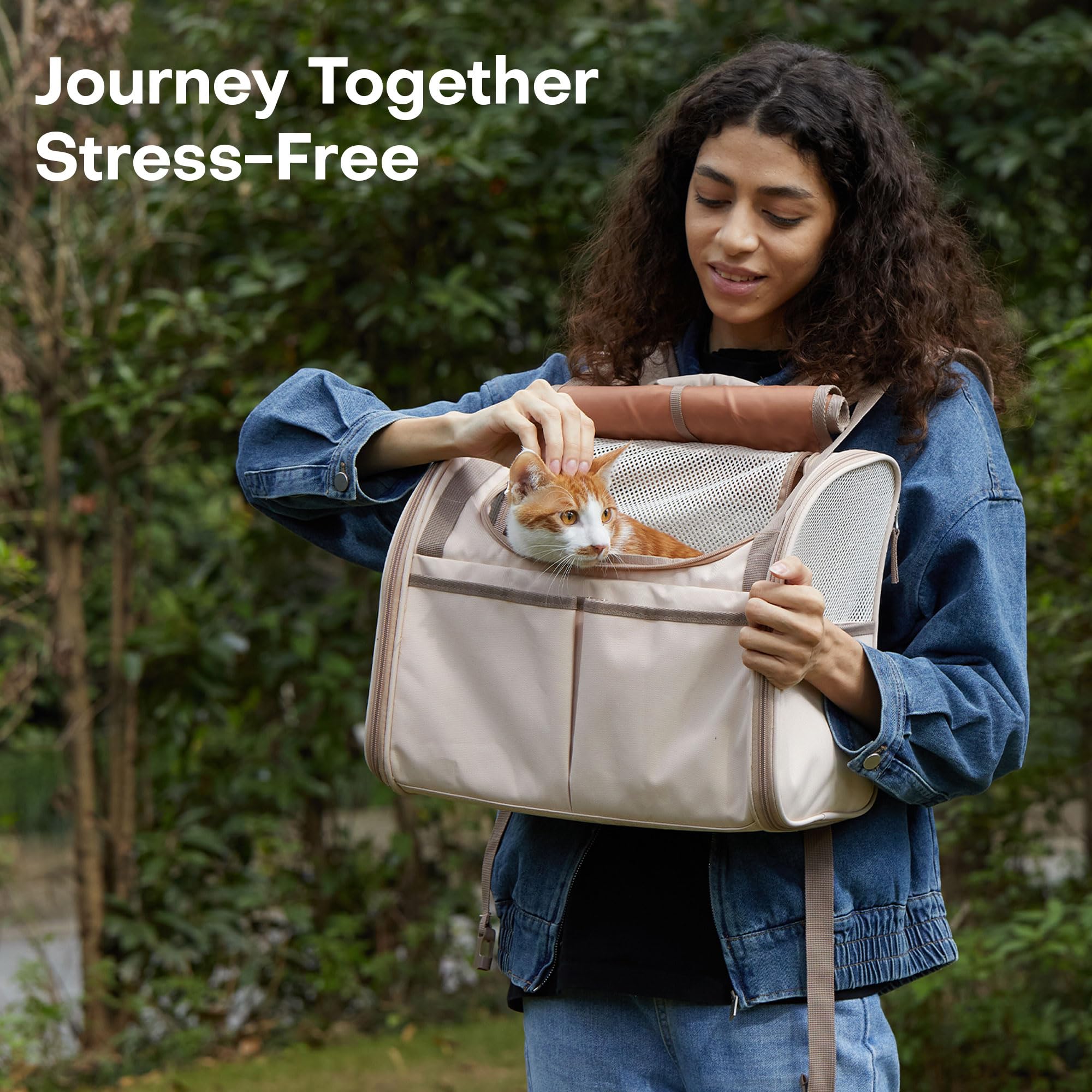 FUKUMARU Expandable Pet Backpack - Pink