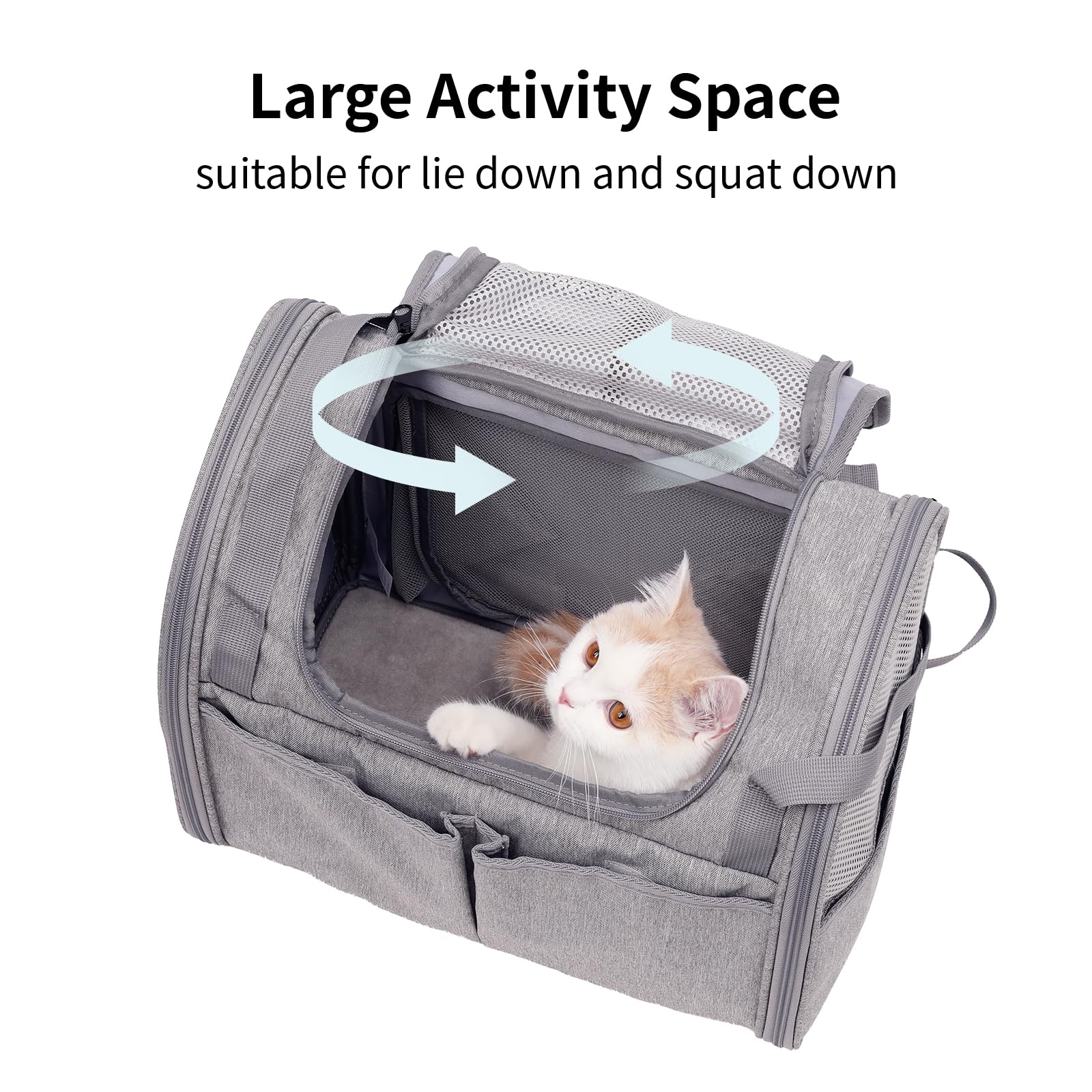 FUKUMARU Expandable Pet Backpack - Grey