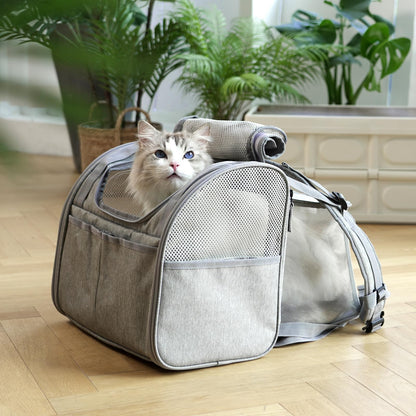 FUKUMARU Expandable Pet Backpack - Grey