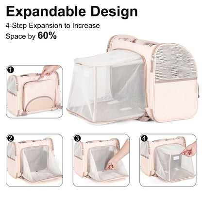 FUKUMARU Expandable Pet Backpack - Pink